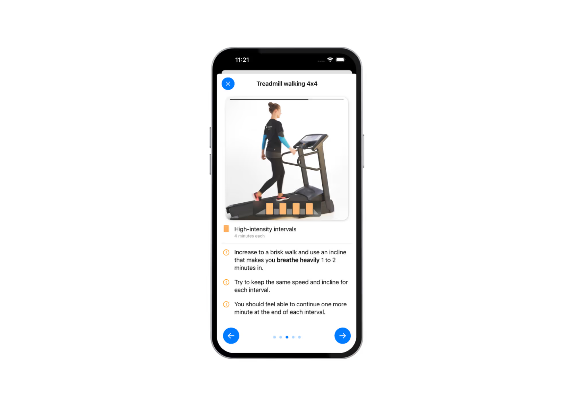 Myworkout Medical app interface