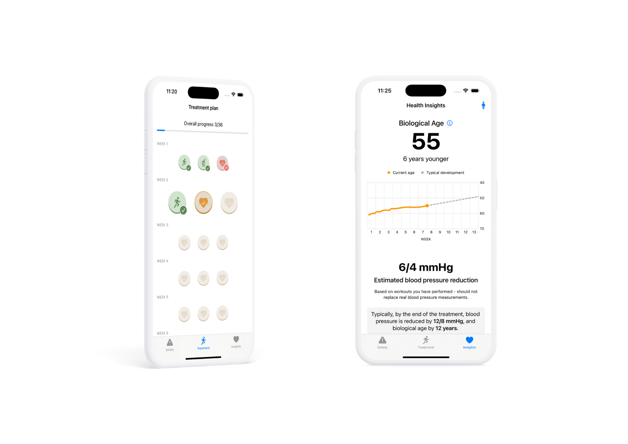 Myworkout Medical smartphone mockups